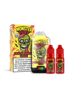 MONSTER PUFF 28 K FRAISE BANANE GLACEE