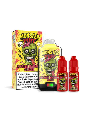 MONSTER PUFF 28 K FRAISE BANANE GLACEE