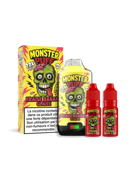 MONSTER PUFF 28 K FRAISE BANANE GLACEE