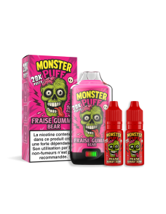 MONSTER PUFF 28 K FRAISE GUMMY BEAR