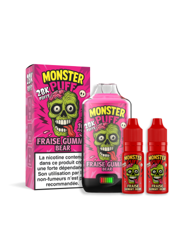 MONSTER PUFF 28 K FRAISE GUMMY BEAR