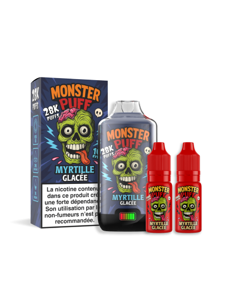 MONSTER PUFF 28 K MYRTILLE GLACEE