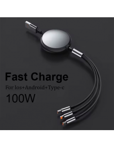 CABLE 100 W RETRACTABLE 3 EN 1 - AL