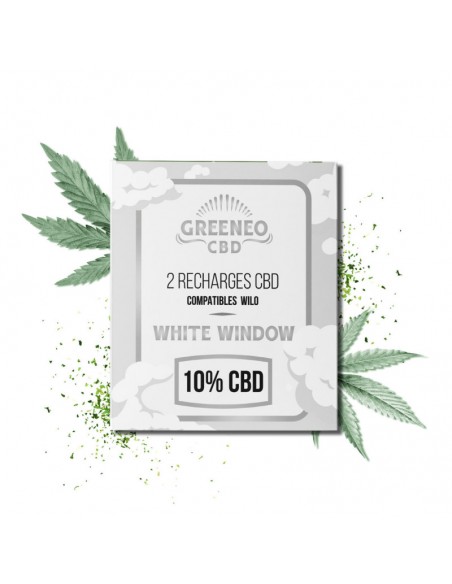 CARTOUCHES CBD WHITE WINDOW  - GREENEO